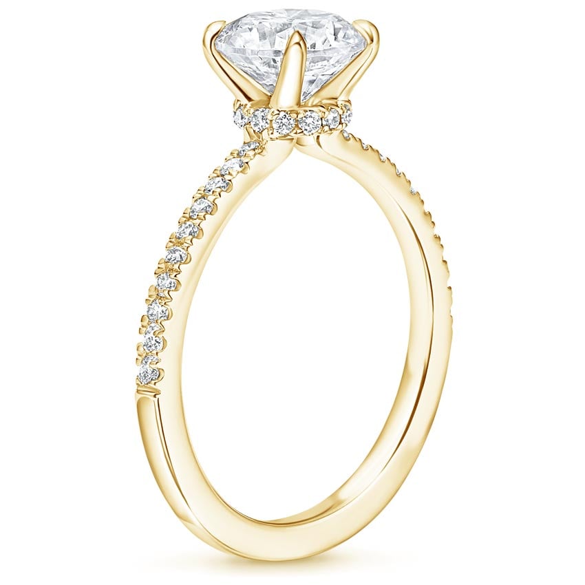 18K Yellow Gold Petite Demi Diamond Ring (1/5 ct. tw.), large side view