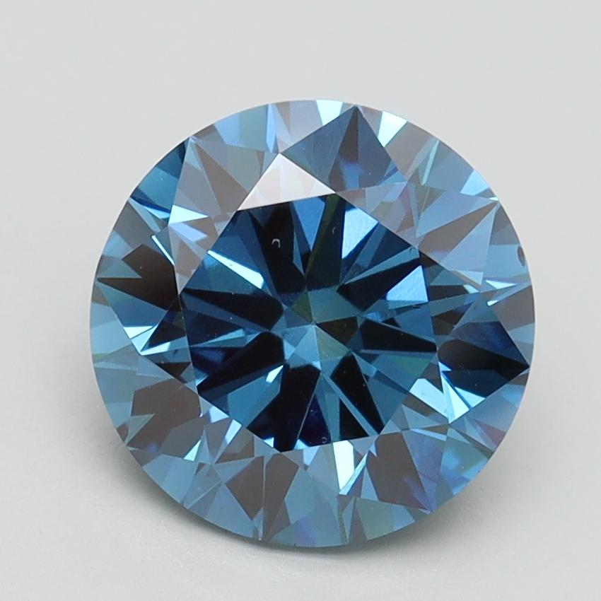 2.50 Ct. Fancy Vivid Blue Round Lab Grown Diamond