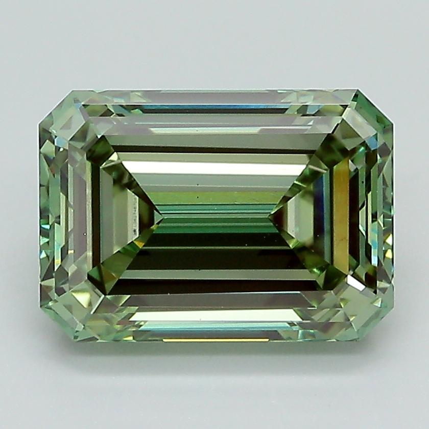 3.02 Ct. Fancy Vivid Green Emerald Lab Grown Diamond
