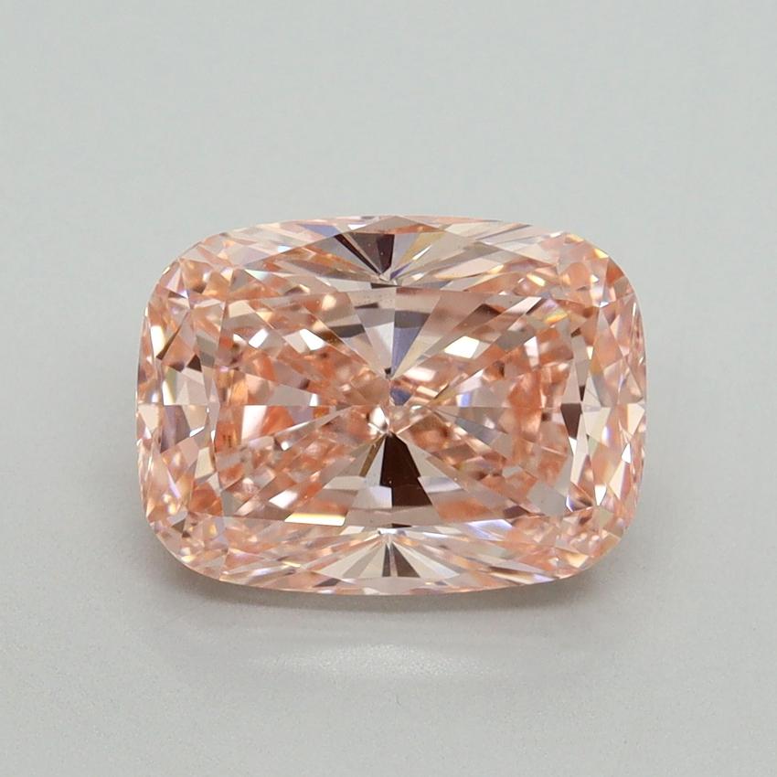 3.01 Ct. Fancy Vivid Pink Cushion Lab Grown Diamond