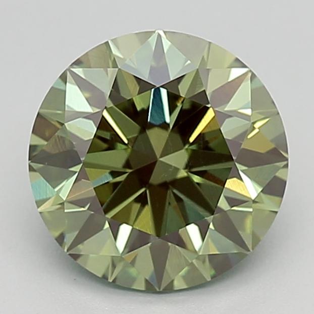 1.76 Ct. Fancy Vivid  Green Round Lab Grown Diamond