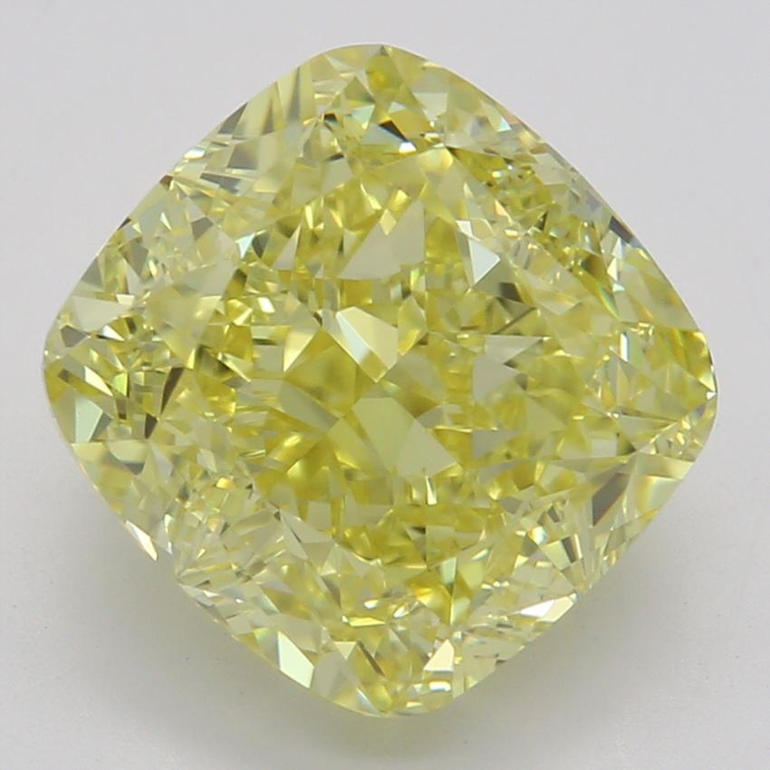 2.58 Ct. Fancy Intense Yellow Cushion Diamond