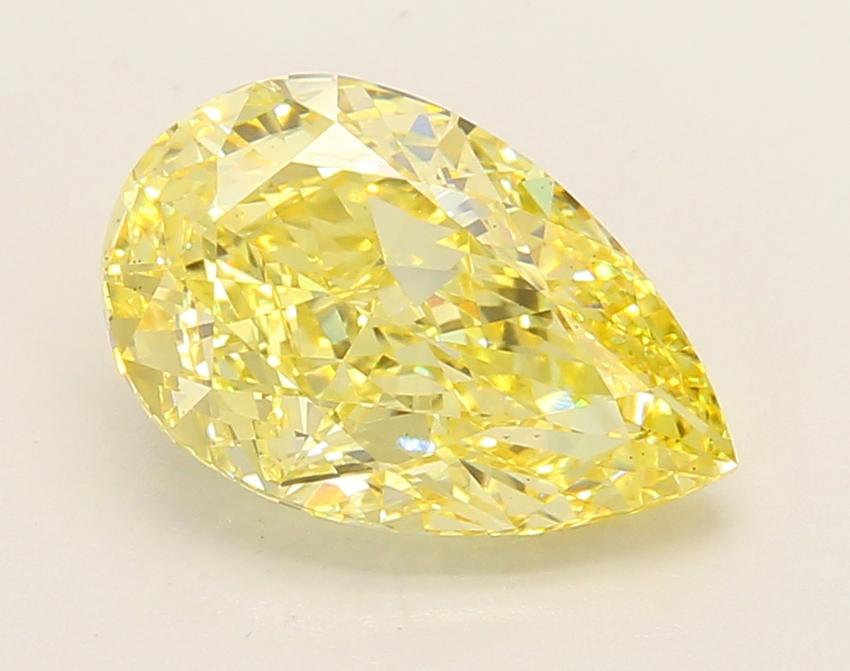 3.05 Ct. Fancy Vivid Yellow Pear Lab Grown Diamond