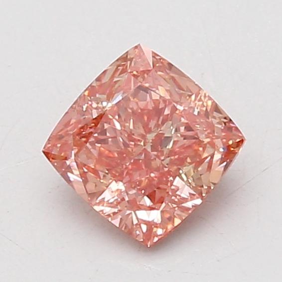 1.09 Ct. Fancy Vivid Brownish Pink Cushion Lab Grown Diamond