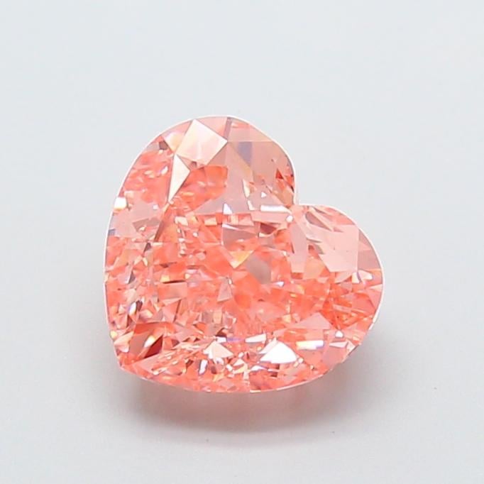 3.04 Ct. Fancy Vivid Orange Pink Heart Lab Grown Diamond