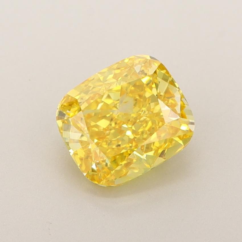 1.35 Ct. Fancy Vivid  Yellow Cushion Lab Grown Diamond