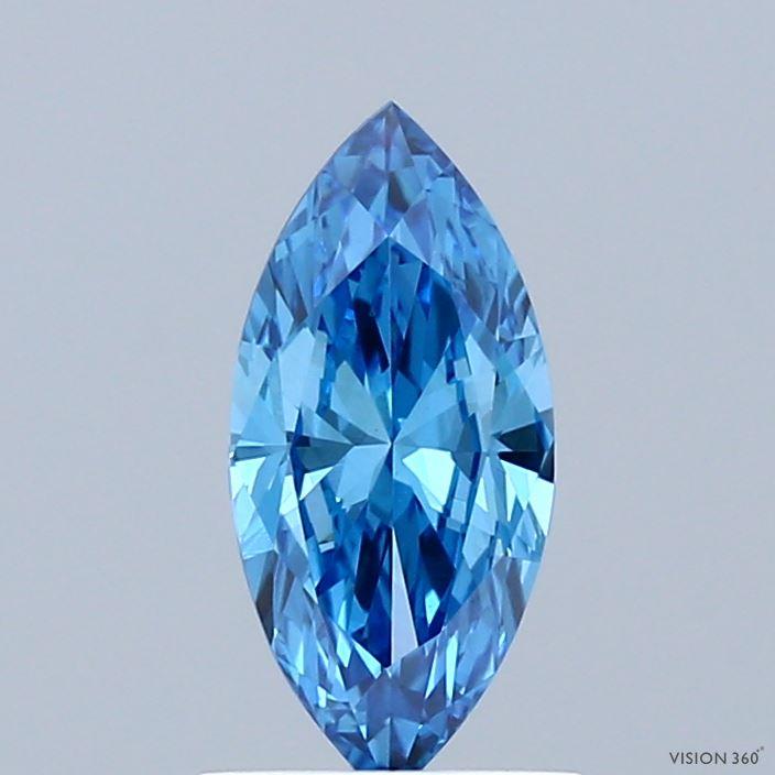 0.73 Ct. Fancy Vivid  Blue Marquise Lab Grown Diamond