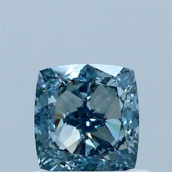 1.02 Ct. Fancy Intense Greenish Blue Cushion Lab Grown Diamond