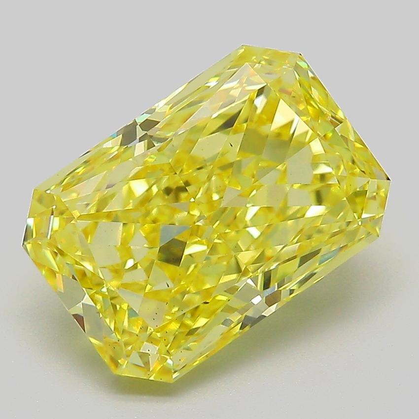 5.09 Ct. Fancy Vivid  Yellow Radiant Lab Grown Diamond