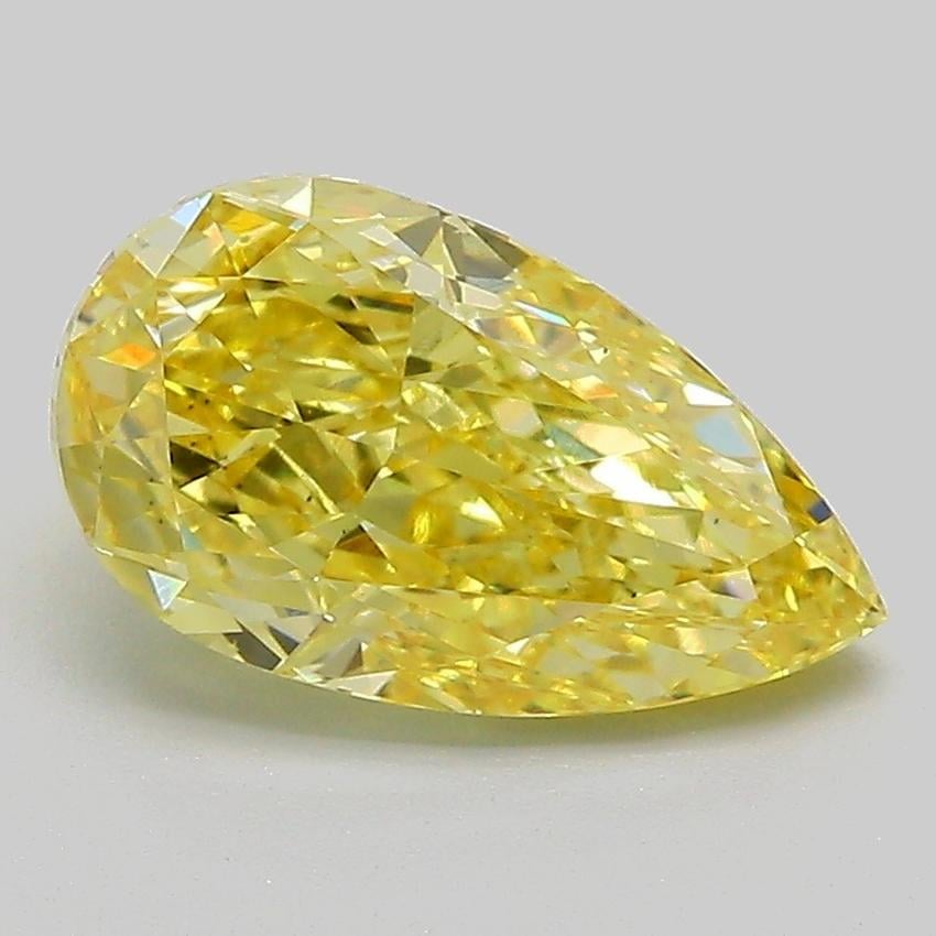 2.20 Ct. Fancy Vivid  Yellow Pear Lab Grown Diamond