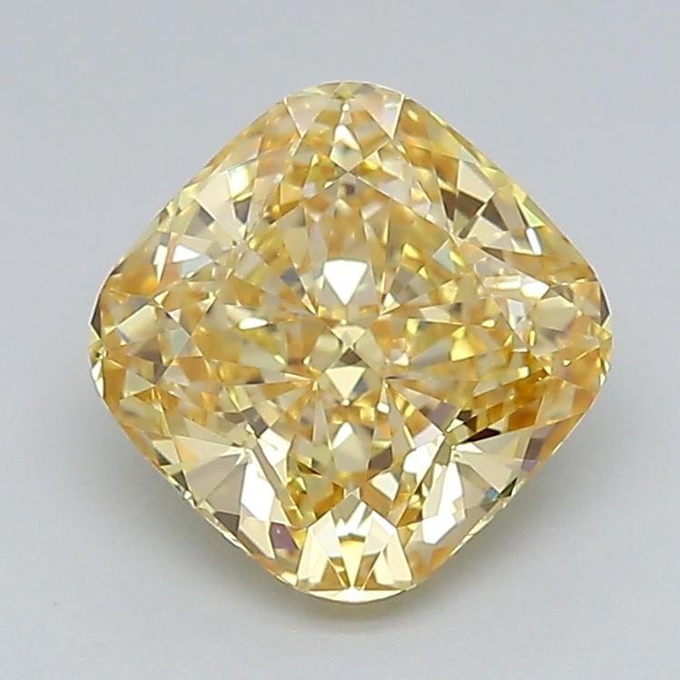 2.74 Ct. Fancy Yellow Cushion Lab Grown Diamond