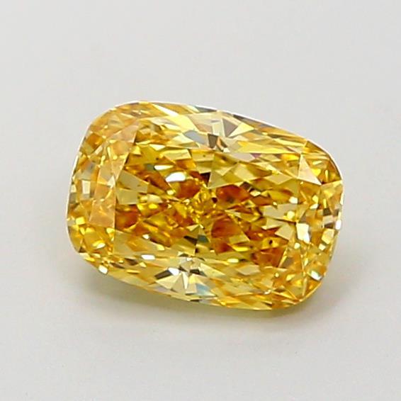 1.09 Ct. Fancy Intense Brownish Yellow Cushion Lab Grown Diamond