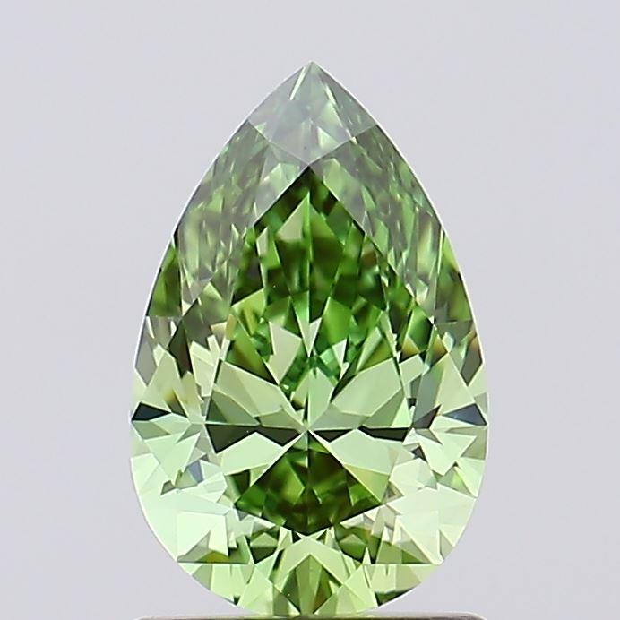 1.09 Ct. Fancy Vivid Green Pear Lab Grown Diamond