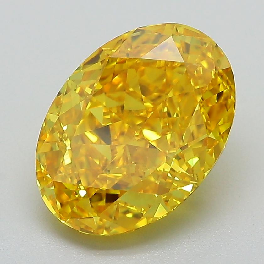 3.23 Ct. Fancy Vivid Yellow Oval Lab Grown Diamond