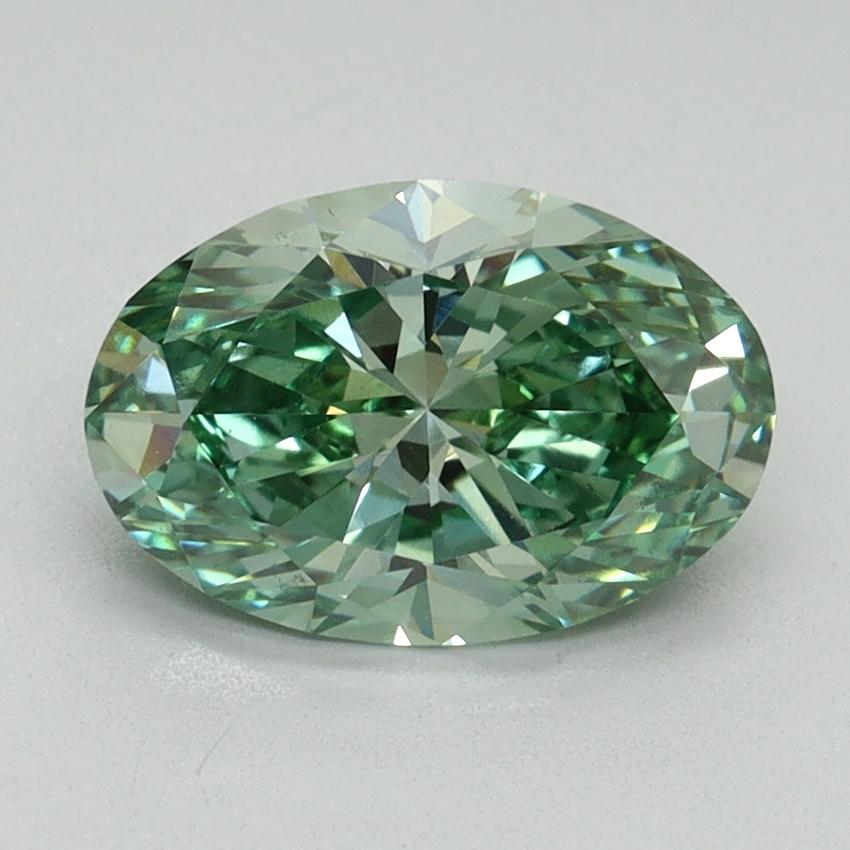 1.59 Ct. Fancy Vivid Green Oval Lab Grown Diamond