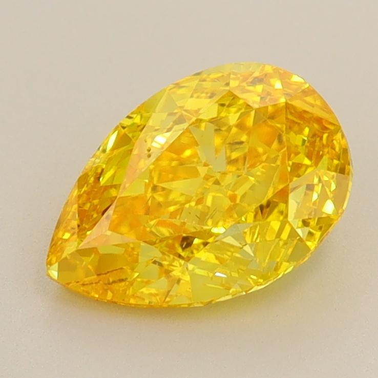 1.71 Ct. Fancy Vivid  Yellow Pear Lab Grown Diamond