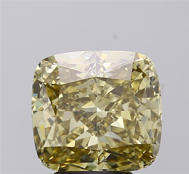 4.13 Ct. Fancy Intense Greyish Yellow Cushion Lab Grown Diamond
