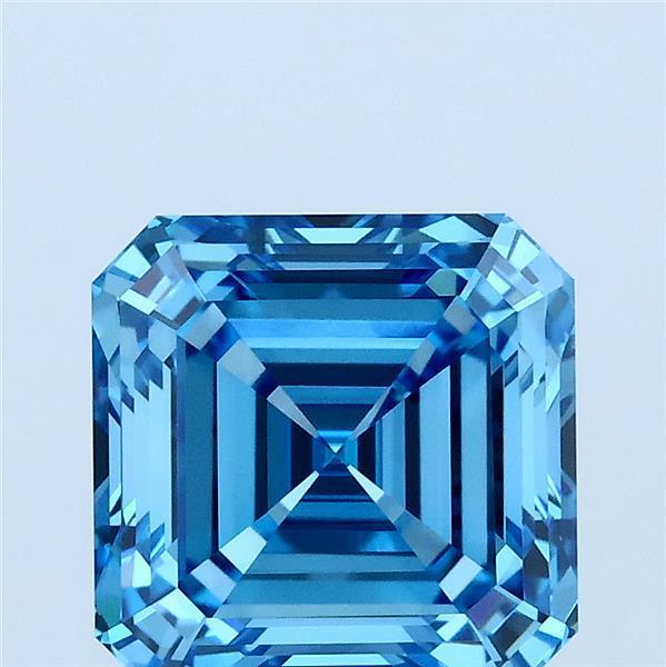 3.07 Ct. Fancy Vivid Blue Asscher Lab Grown Diamond
