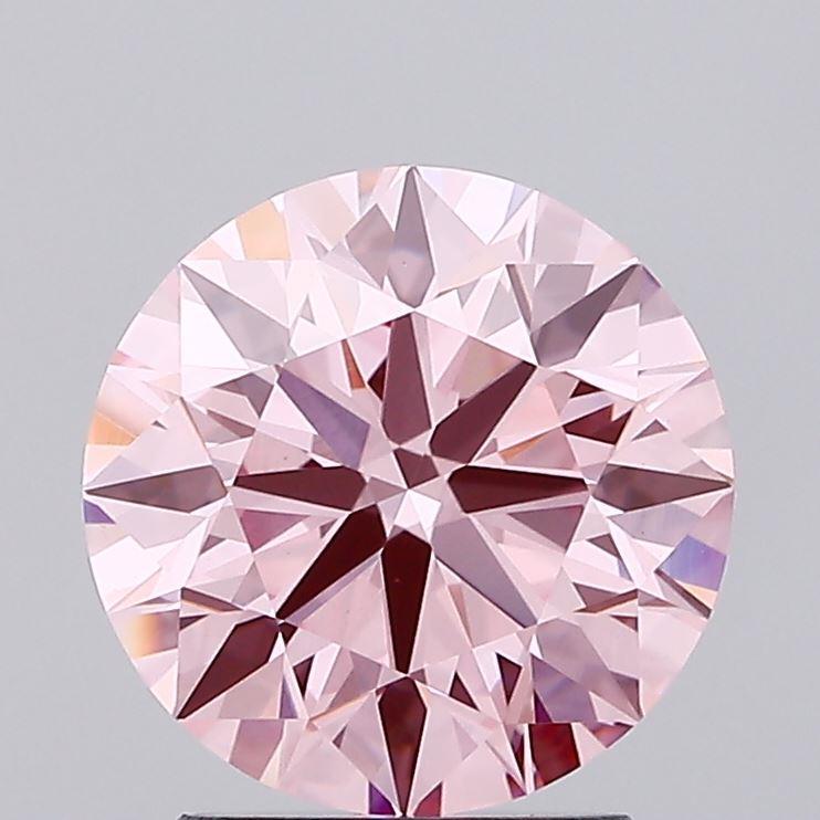 2.18 Ct. Fancy Vivid Pink Round Lab Grown Diamond