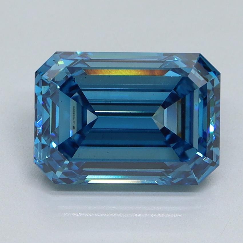 3.01 Ct. Fancy Vivid Malibu Blue Emerald Lab Grown Diamond
