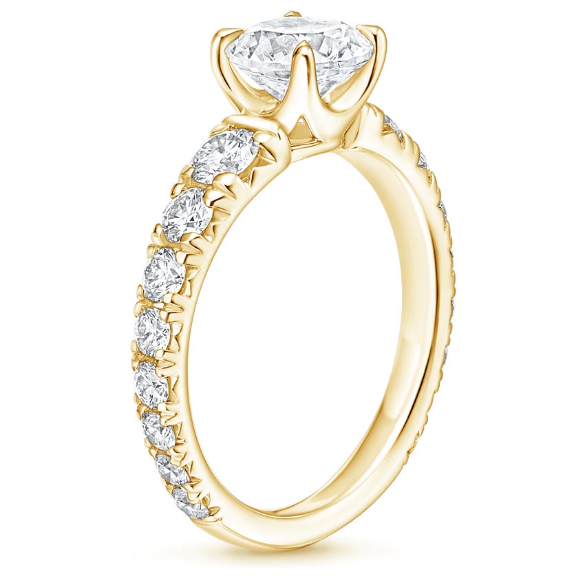 18K Yellow Gold Tapered Luxe Sienna Diamond Ring, large side view