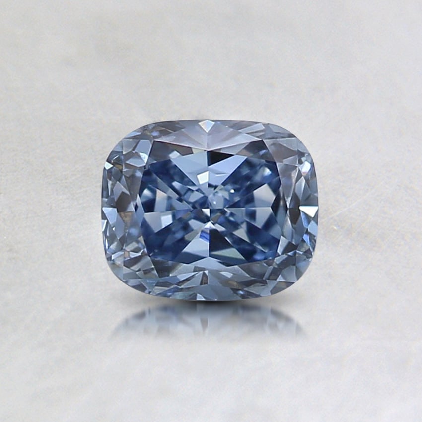 0.53 ct. Lab Created Fancy Vivid Blue Cushion Diamond | DLCB0.53CUFVBVVS1