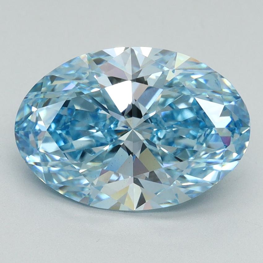 3.42 Ct. Fancy Vivid Blue Oval Lab Grown Diamond