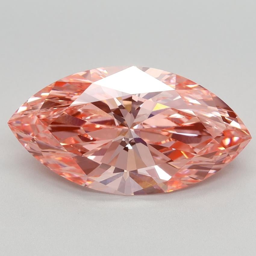 3.10 Ct. Fancy Vivid Pink Marquise Lab Grown Diamond