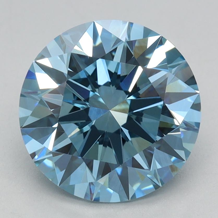 2.09 Ct. Fancy Vivid Blue Round Lab Grown Diamond