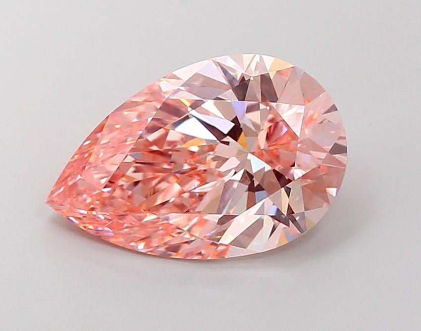 4.59 Ct. Fancy Vivid Pink Pear Lab Grown Diamond
