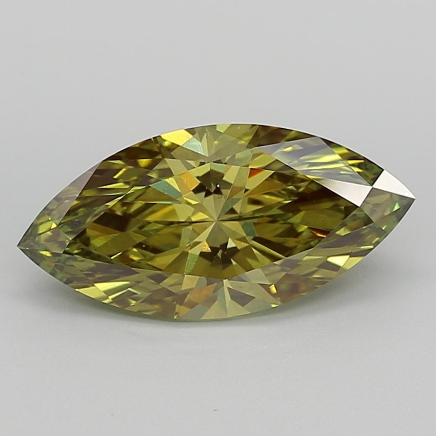 2.99 Ct. Fancy Vivid Green Marquise Lab Grown Diamond