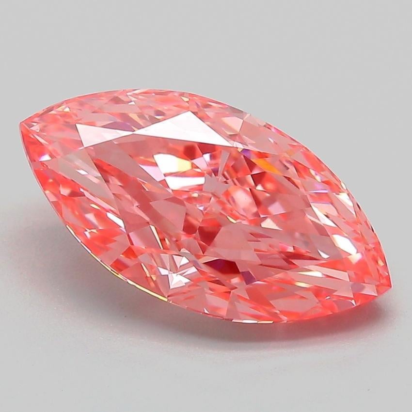 3.01 Ct. Fancy Vivid Pink Marquise Lab Grown Diamond