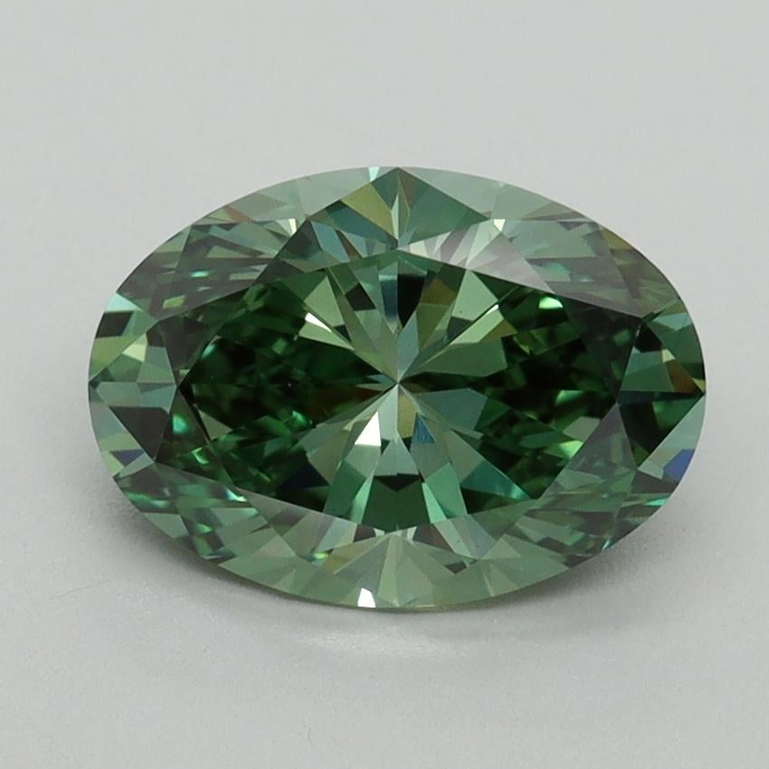 2.03 Ct. Fancy Vivid Pacific Green Oval Lab Grown Diamond
