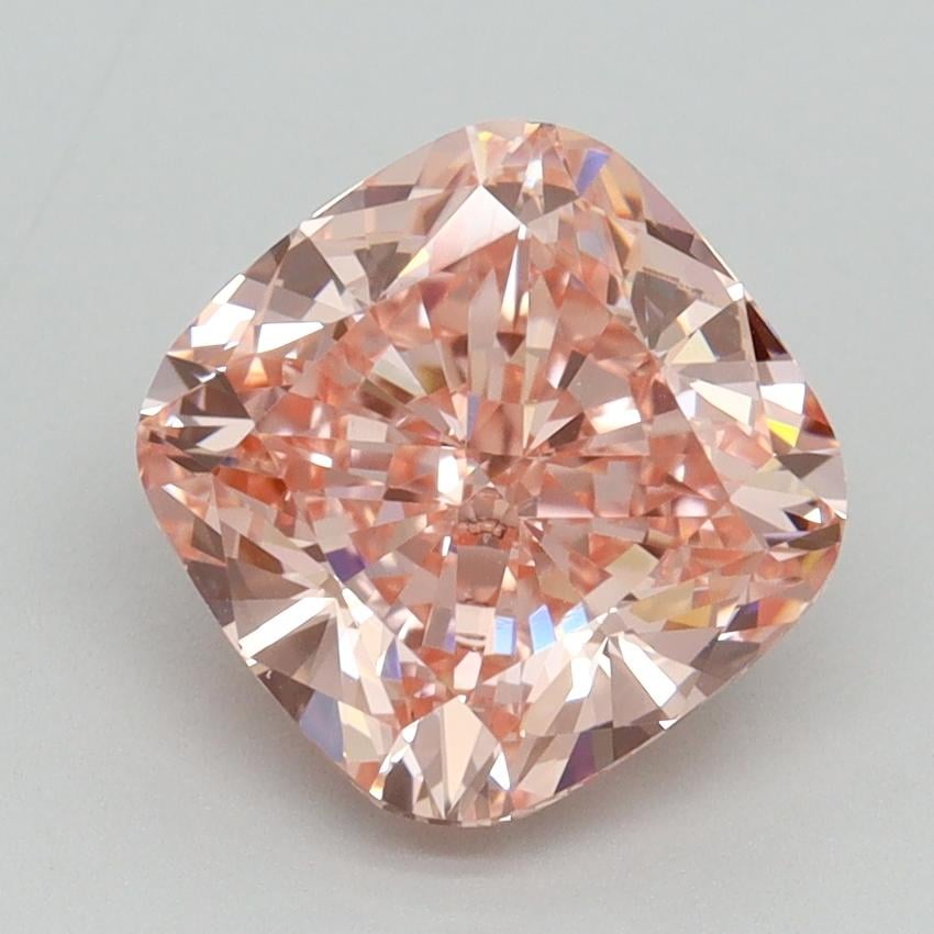 3.01 Ct. Fancy Vivid Pink Cushion Lab Grown Diamond