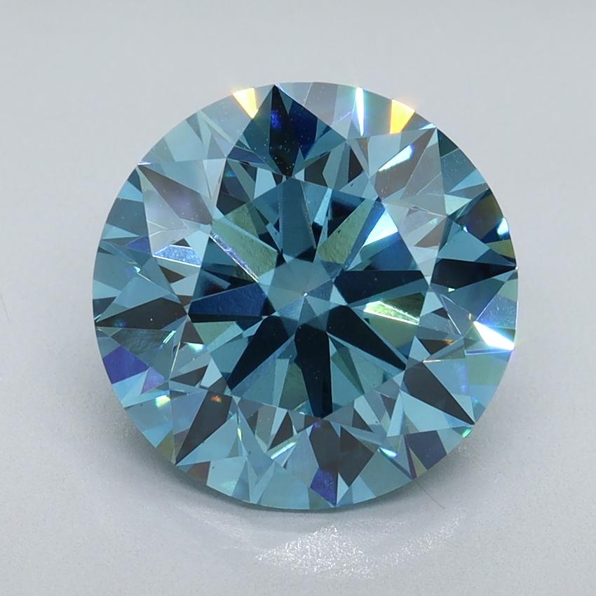 4.07 Ct. Fancy Vivid Blue Round Lab Grown Diamond