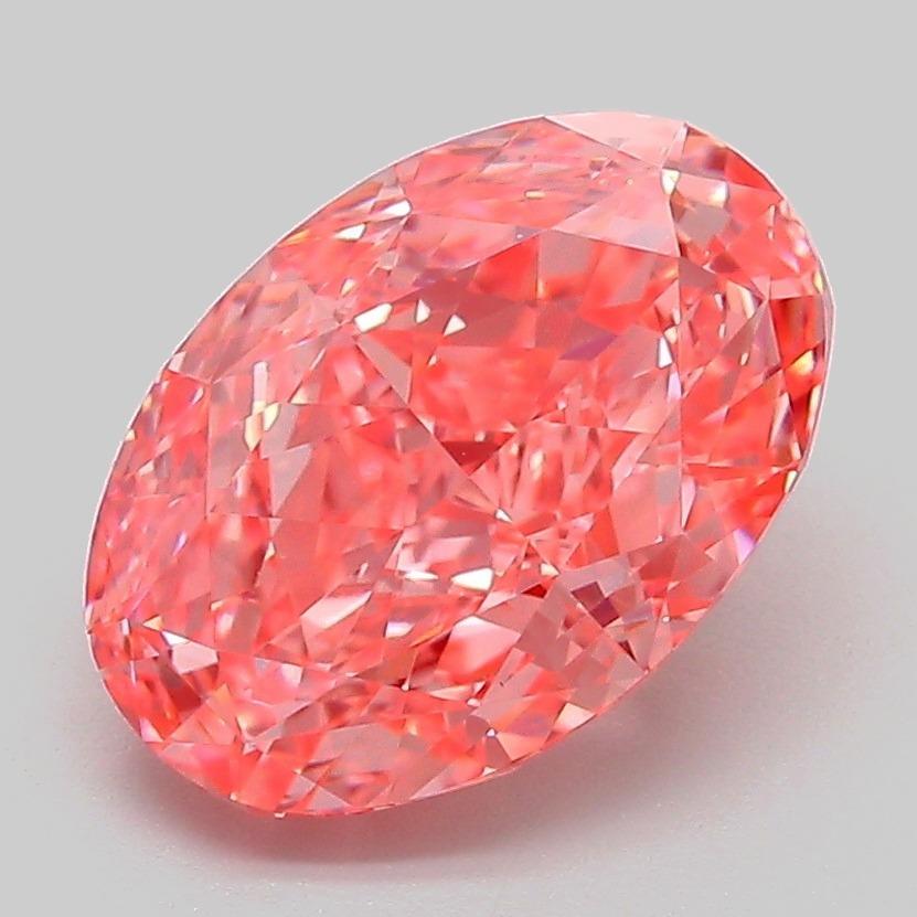 3.05 Ct. Fancy Vivid Pink Oval Lab Grown Diamond