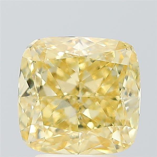 3.06 Ct. Fancy Intense Yellow Cushion Lab Grown Diamond