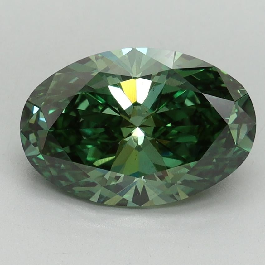 2.19 Ct. Fancy Vivid Pacific Green Oval Lab Grown Diamond