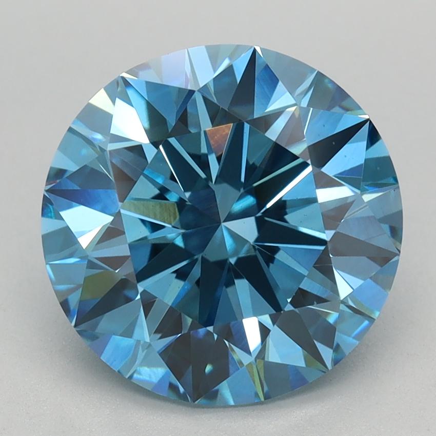 3.18 Ct. Fancy Vivid Blue Round Lab Grown Diamond