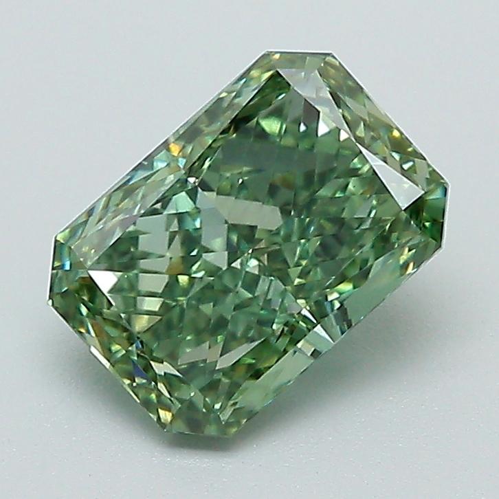 1.43 Ct. Fancy Vivid Green Radiant Lab Grown Diamond
