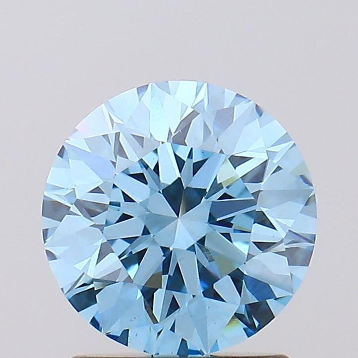 1.55 Ct. Fancy Vivid Blue Round Lab Grown Diamond