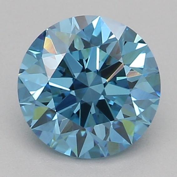 0.53 Ct. Fancy Vivid Blue Round Lab Grown Diamond