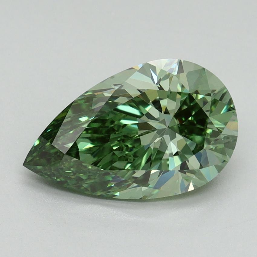 2.04 Ct. Fancy Vivid Green Pear Lab Grown Diamond