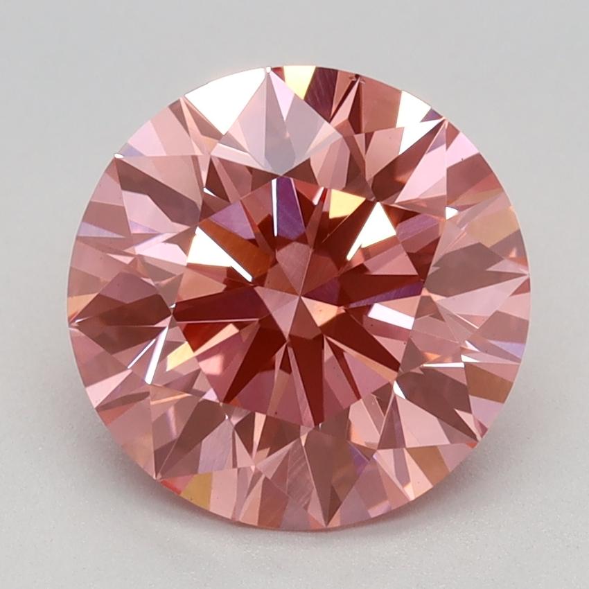 2.20 Ct. Fancy Vivid Pink Round Lab Grown Diamond
