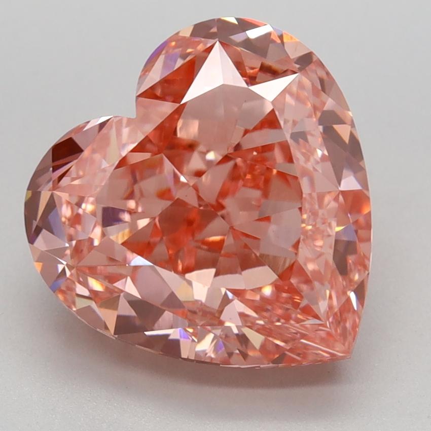 4.30 Ct. Fancy Vivid Pink Heart Lab Grown Diamond