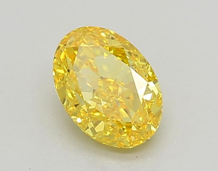 1.02 Ct. Fancy Vivid  Yellow Oval Lab Grown Diamond