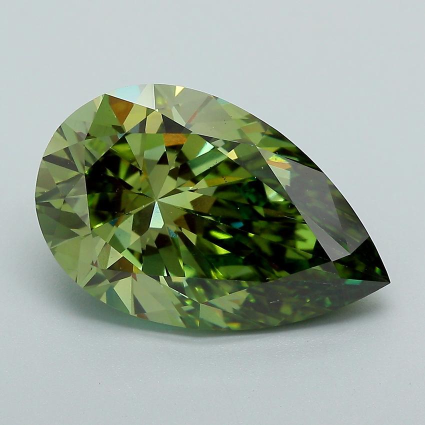 6.98 Ct. Fancy Vivid Green Pear Lab Grown Diamond