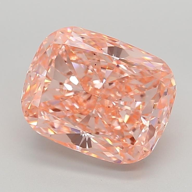 4.31 Ct. Fancy Vivid  Pink Cushion Lab Grown Diamond