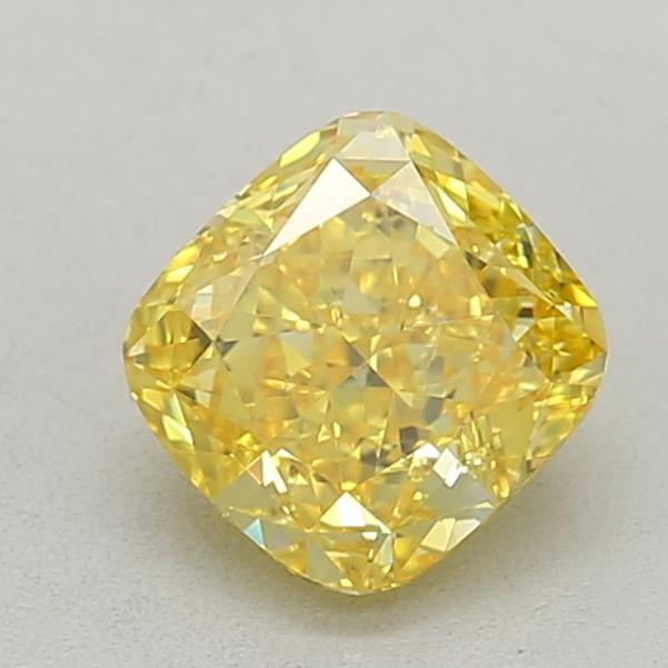 0.80 Ct. Fancy Vivid  Yellow Cushion Lab Grown Diamond