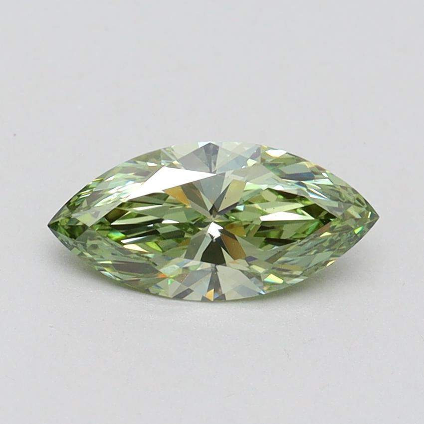 0.72 Ct. Fancy Vivid Green Marquise Lab Grown Diamond